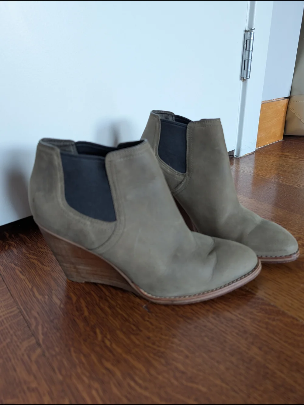 Cole Haan Women's Grey Wedge Booties Size 39 8.5